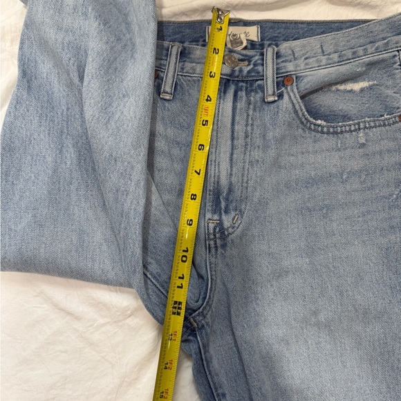 Madewell Blue Straight Leg Jeans with Distressed Details - Picture 7 of 12